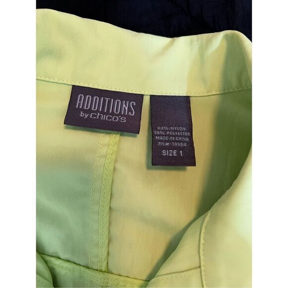 Additions by Chicos Womens Size 1 M US 8 Green Long Sleeves Button-Up Jacket - Picture 5 of 11